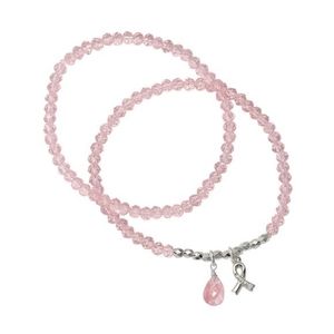 Breast cancer stress bracelet set.